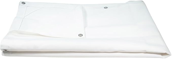 Mytee Products 10' x 12' White Canvas Tarp 12oz - Water Resistant & Breathable - Heavy Duty Tarps - Multipurpose Tarpaulin Cover for Camping Tent