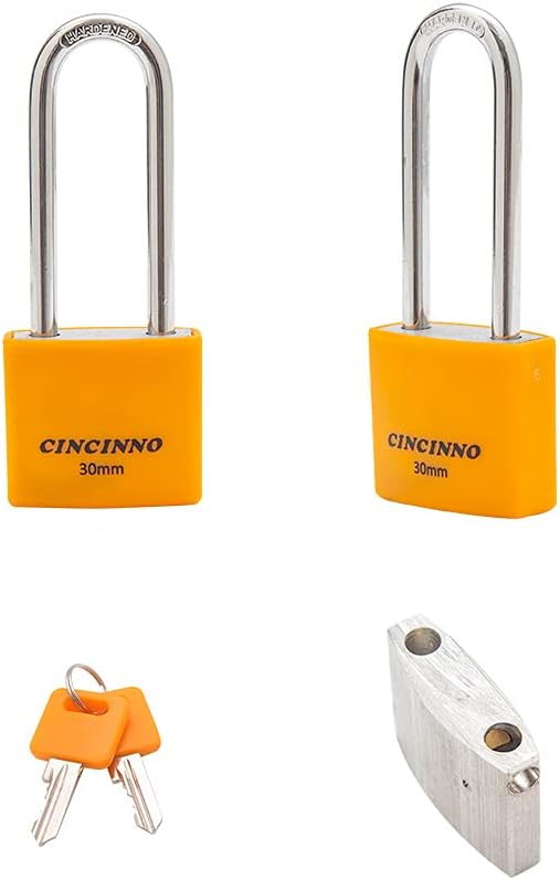 1-3/16 in. Small Aluminum Key Lock,Keyed Alike Padlocks with Long Shackle for School Gym Locker, Toolbox,12 Pack