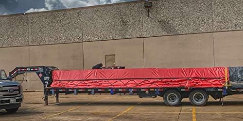 Mytee Products 20' x 27' Flatbed Truck 18 Oz Lumber Tarp with 6 FT Drop - Red Heavy Duty Vinyl Waterproof Tarp for Trailers to Protect Cargo from Wind, Rain, Snow and Sun