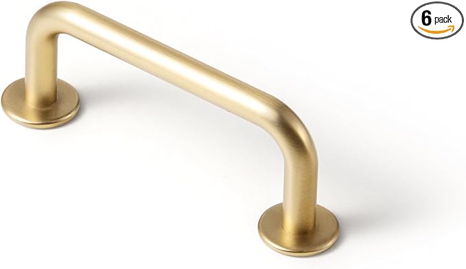 Goo-Ki 3"(76mm) c-c Champagne Bronze Cabinet Handle Drawer Pulls Zinc Alloy Kitchen Hardware - 6 Pack Modern Bar Pull Handles for Cupboard Wardrobe,9338UBR-76