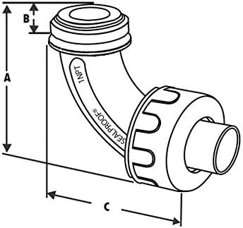 Sealproof 1/2-Inch 10 Pack Non-metallic Liquid-Tight 90-Degree Conduit Connector Fitting, 1/2" Dia 10-Pack