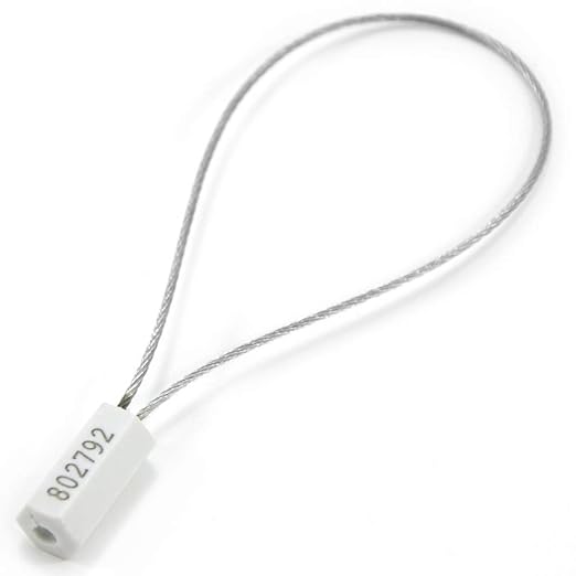 2000 pcs Pull-Tite Steel Wire Security Cable Seals Numbered Metal Truck Padlock Anti-Tamper Shipping Tags-Straps for Trailer (White)