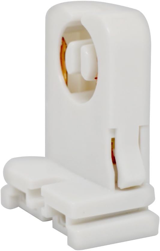 T8 LED Fluorescent Tube Lamp Holder Tombstone, Non-shunted Turn-Type G13 Base, Medium Bi-Pin Socket, for LED Fluorescent Tube Replacements Turn-Type Lampholder Pack of 20