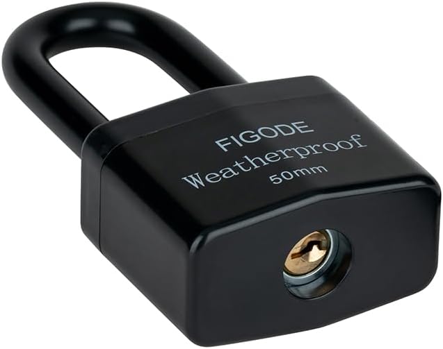 FIGODE® Outdoor Waterproof Padlocks, Covered Heavy Duty Laminated Steel Locks, Large Sturdy Locks, 2.2 in. Wide, 8 Locks Same Key, Long Padlocks