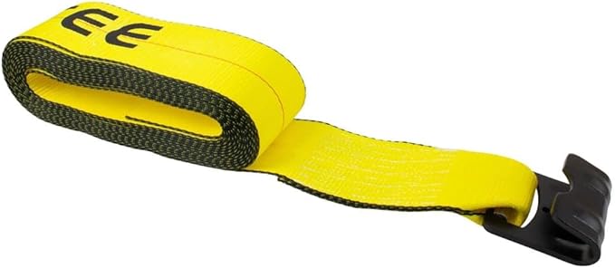 Mytee Products Ratchet Tie-Down Straps with Flat Hooks, 4" x 30' Ratchet Straps Yellow | 16,200 Lbs Breaking Strength | TieDown Ratchet Straps for Flatbed, Truck, Trailers Pickup (8 Pack)