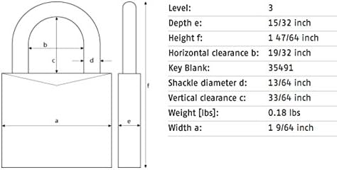 ABUS 55/30 Small Solid Brass Padlock with 2 Keys for School, Gym, Cabinet 1 9/64in (30mm) Wide, Keyed Different