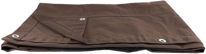Mytee Products 20' x 40' Dark Brown 12oz Canvas Tarp with Grommets - Water Resistant - Heavy Duty Canvas Tarps - Multipurpose Tarpaulin Cover for Canopy Tent, Roof, Camping, Semi Trucks & Cargo