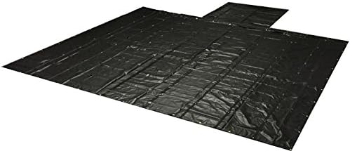 Mytee Products 24' x 27' Flatbed Truck 18 Oz/14 Oz Combination Lumber Tarp with 8 FT Drop - Black Heavy Duty Vinyl Waterproof Tarp for Trailers to Protect Cargo from Wind, Rain, Snow and Sun
