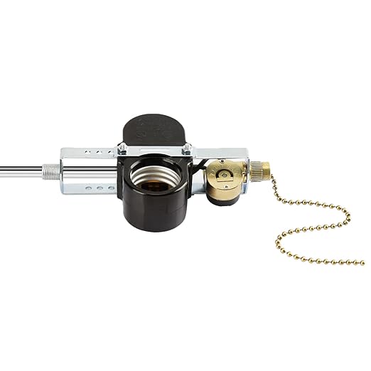 Ceiling Fan Light E-27 Multi Lampholder Socket Switch Zing Ear ZE-310D Socket with ZE-109M Pull Chain Switch for Lamp Light (Brass)