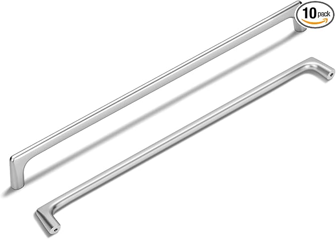 10 Pack 12.6 Inch(320mm) Hole Center Modern Polished Chrome Cabinet Pull Handle Timeless Vanity Drawer Pull Handle Classic Cabinet Hardware for Kitchen Bathroom, Screws Included, Chrome(12.6x10)