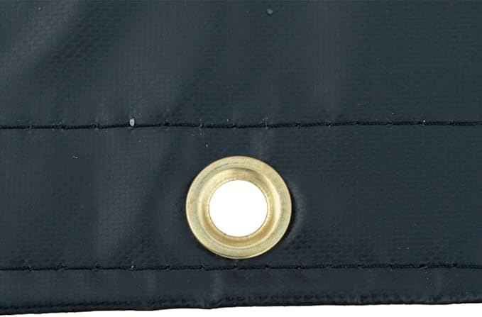 Mytee Products 16' x 27' Flatbed Truck 18 Oz Steel Tarp with 4 FT Drop & Flap - Black Heavy Duty Vinyl Waterproof Tarp for Trailers to Protect Cargo from Wind, Rain, Snow and Sun