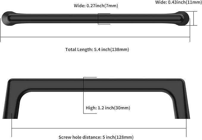 10 Pack Matte Black Cabinet Pulls 5 Inch Kitchen Cabinet Handles Cabinet Hardware Kitchen Handles for Cabinets Cupboard Handles Black Dresser Pulls Drawer Handle
