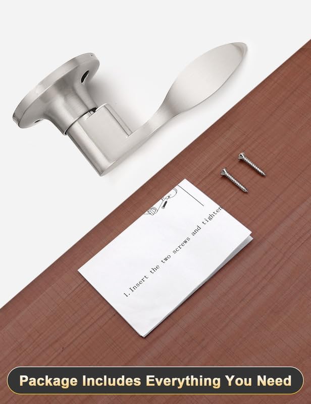 Mengico 3 Pack Satin Nickel Dummy Door Lever, Single Right Side Door Handle for Closets, Non-Turning Pull Only Lever Set, Wave Style Interior Door Knob