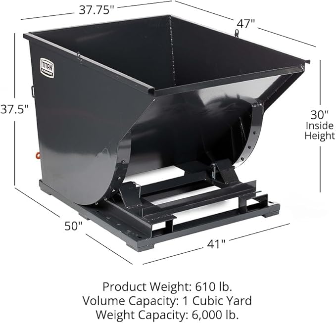 Titan Attachments Self-Dumping Hopper, Fork Lift Operated, Material Handling