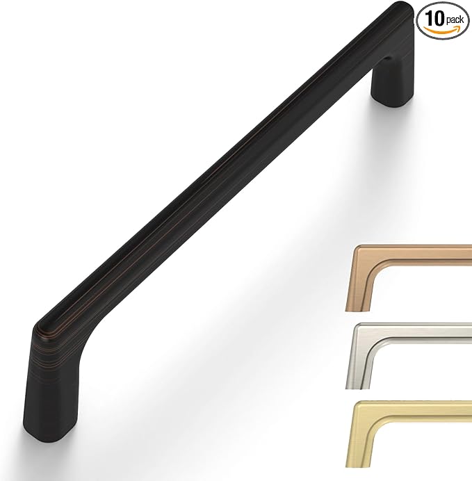10 Pack Oil Rubbed Bronze Cabinet Pulls 5 Inch Kitchen Handles for Cabinets and Drawers - Hardware Cupboard Handles Bronze Pulls