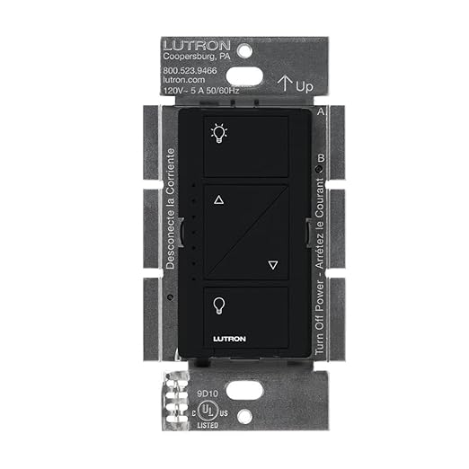 Lutron Caseta Original Smart Dimmer Switch (Lutron Smart Hub Required), for LED Lights, 150 Watt, Single-Pole/3-Way, No Neutral Required, PD-6WCL-BL, Black, 4 Pack