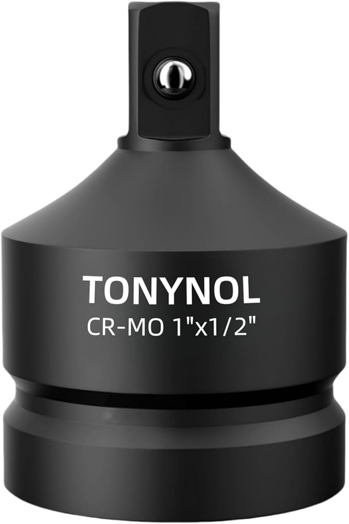 Impact Socket Adapter 1" F to 1/2" M,Cr-Mo Steel, Enhances Impact Driver Conversions, For Auto and Construction Use.