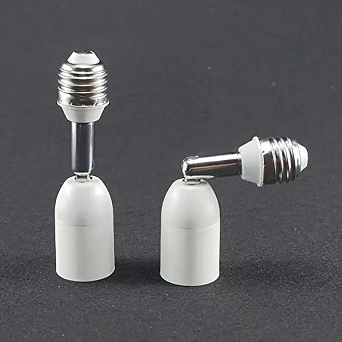 E26/E27 Light Socket Extender, 4.5 Inch Extension,Adjustable Vertical 90°Horizontal 360°, 100V - 250V, Max 150W, Medium Screw Base Light Converter Socket Extender,2-Pack