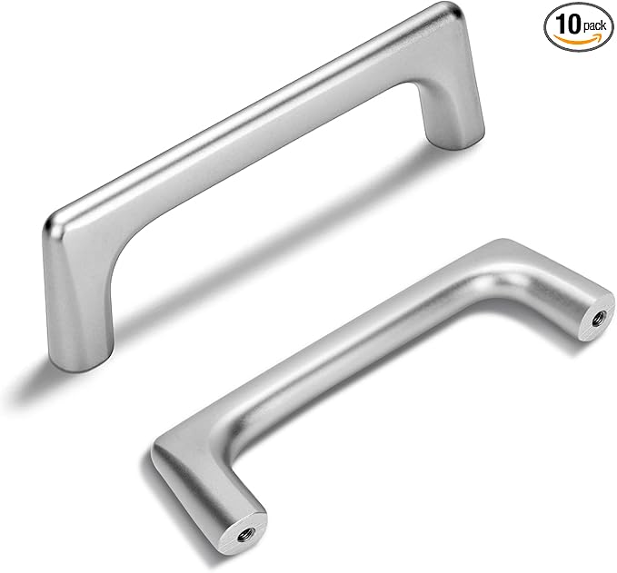 10 Pack 3.75 Inch(96mm) Hole Center Modern Polished Chrome Cabinet Pull Handle Timeless Vanity Drawer Pull Handle Classic Cabinet Hardware for Kitchen Bathroom, Screws Included, Chrome(3.75x10)