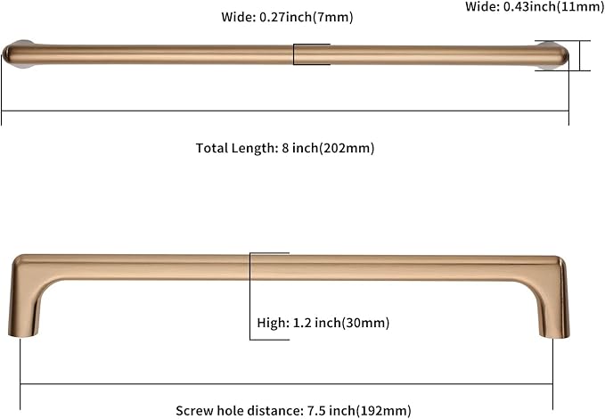 10 Pack Champagne Bronze Cabinet Pulls 7.5 Inch Kitchen Cabinet Handles Cabinet Hardware Kitchen Handles for Cabinets Cupboard Handles Dresser Pulls Drawer Handle