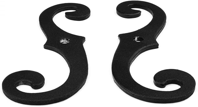 Renovators Supply Shutter Fasteners - Decorative S Style Shutter Dogs Hardware - Rust Resistant Powder Coated External Shutter Tieback Including Mounting Screws - 6.5 Inches, Cast Iron, Pack of 4