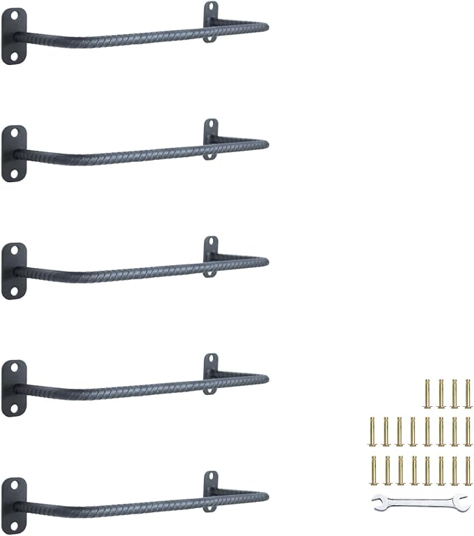 5-Rung Window Well Ladder, Heavy Duty Steel Basement Egress Ladder, Adjustable Wall Muonted Ladder for Home Safety, 700LBS