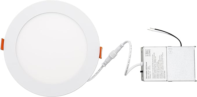 Builder Essential 5in 650 Lumens Round LED Recessed Light and Housing for Remodel or New Construction with 5-CCT 2700-3000-3500-4000-5000K in White IC-Rated