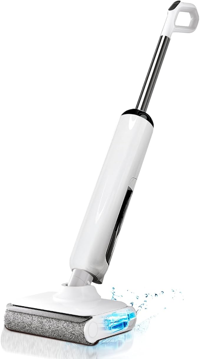 Wet Dry Vacuum Cleaner, 180° Lay-Flat Cordless Vacuum Mop Combo with Edge Cleaning, All-in-One Floor Cleaner for Hard Floors, Self-Cleaning, 35mins Runtime, LED Display, Voice Prompts