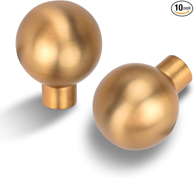 10 Pack Brushed Champagne Bronze Cabinet Knobs Cabinet Pull Handle Timeless Vanity Drawer Pull Handle Classic Cabinet Hardware for Kitchen Bathroom, Champagne(1x10)