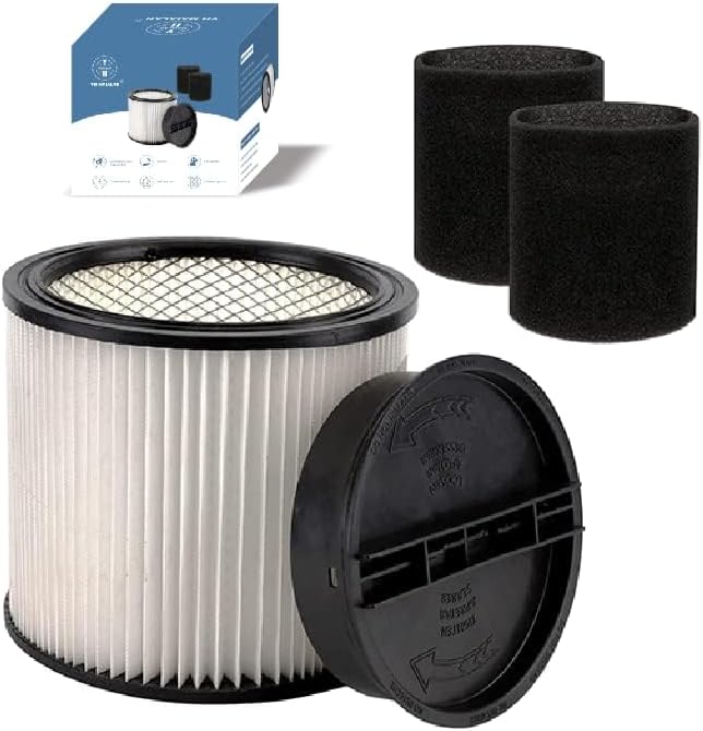 Replacement Filter For Shop Vac Filters 90304 90585 Wet Dry Shop Vac Filter - Perfect for Wet Dry vacuum cleaner Shop vac Filters 5 Gallon and above - Long