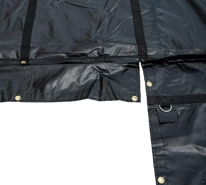 Mytee Products 2 Pack 24' x 27' Flatbed Trailer Lumber Tarp with 8 FT Drop - Heavy Duty Black 18 Oz Vinyl Waterproof Tarp for Truck/Trailers to Protect Cargo from Wind, Rain, Snow, and Sun