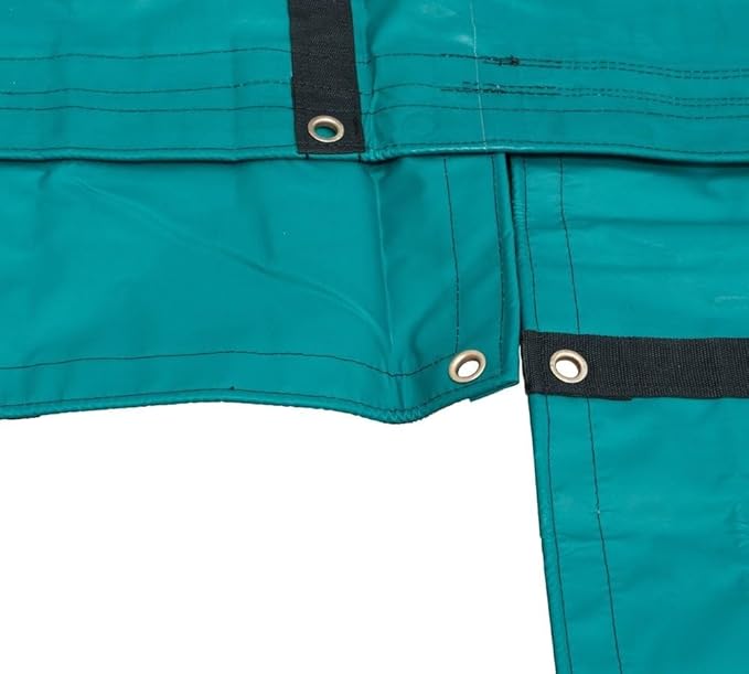 Mytee Products 24' x 27' Flatbed Trailer Lumber Tarp with 8 FT Drop - Heavy Duty Green 18 Oz Vinyl Waterproof Tarp for Truck/Trailers to Protect Cargo from Wind, Rain, Snow, and Sun