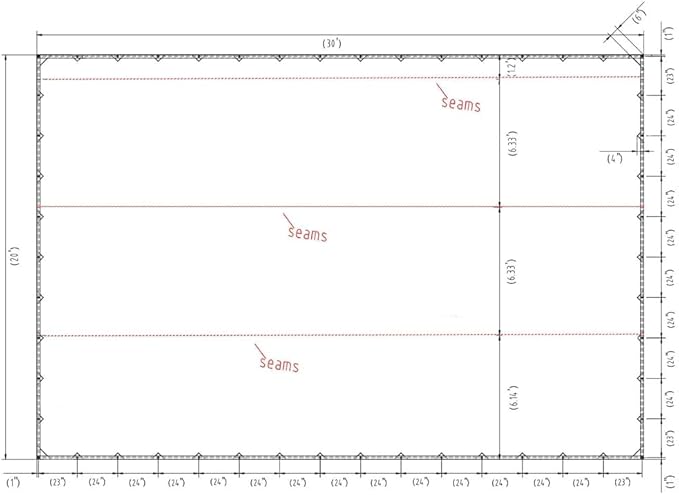 Mytee Products 20' x 30' 12oz Green Canvas Tarp with Grommets - Water Resistant - Heavy Duty Canvas Tarps - Multipurpose Tarpaulin Cover for Canopy Tent, Roof, Camping, Semi Trucks & Cargo