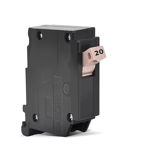 120 1-Pole 20-Amp Circuit Breaker, Type 3/4-Inch Plug-On Molded Case Circuit Breaker, Thermal Magnetic Protection, 10 KAIC, 120/240V, fit for Load Centers