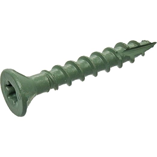 Grip-Rite L114ST1 PrimeGuard Plus #8 x 1-1/4" Wood to Wood Deck Screw, Green, 1lb Box
