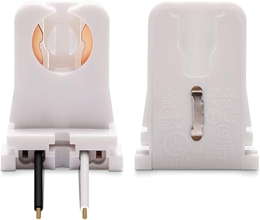 30-Pack JACKYLED Non-Shunted Turn-Type T8 Lamp Holder UL Socket Tombstone with 10 inches Wires Attached for LED Fluorescent Tube Replacements
