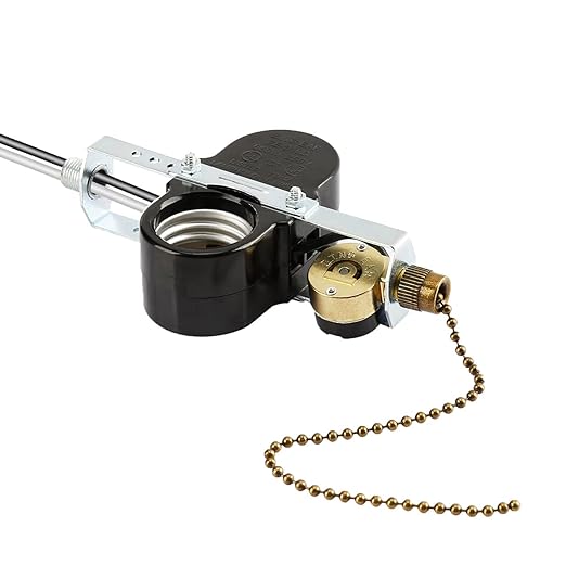 Ceiling Fan Light E-27 Multi Lampholder Socket Switch Zing Ear ZE-310D Socket with ZE-109M Pull Chain Switch (Antique Bronze)