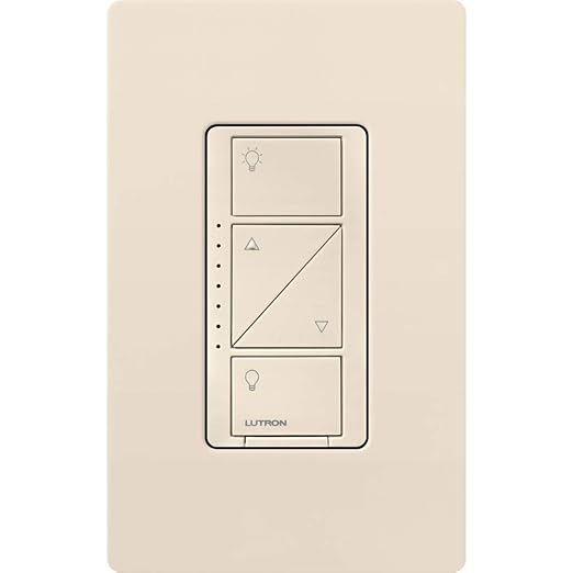 Lutron Caseta Original Smart Dimmer Switch (Lutron Smart Hub Required), for LED Lights, 150 Watt, Single-Pole/3-Way, No Neutral Required, PD-6WCL-LA, Light Almond, 10 Pack