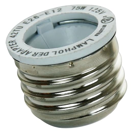 Diodesy- E26 to E12 Socket Adapter Medium to Candelabra Screw Bulb Socket Maximum Wattage 75W Perfect Solution for Bulb-to-Fixture Compatibility Ceiling Fans Pendant Wall Sconces UL Listed Pack of 6