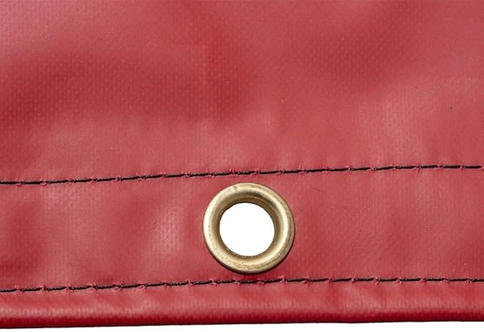 Mytee Products 2 Pack 24' x 27' Flatbed Trailer Lumber Tarp with 8 FT Drop - Heavy Duty Red 18 Oz Vinyl Waterproof Tarp for Truck/Trailers to Protect Cargo from Wind, Rain, Snow, and Sun