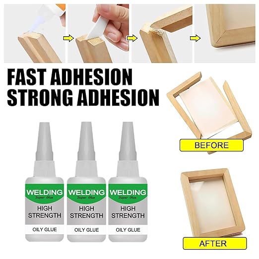 Welding Glue, Welding High-Strength Oily Glue, Universal Super, Instant Bonding, Strong Adhesion, 50g.4pcs