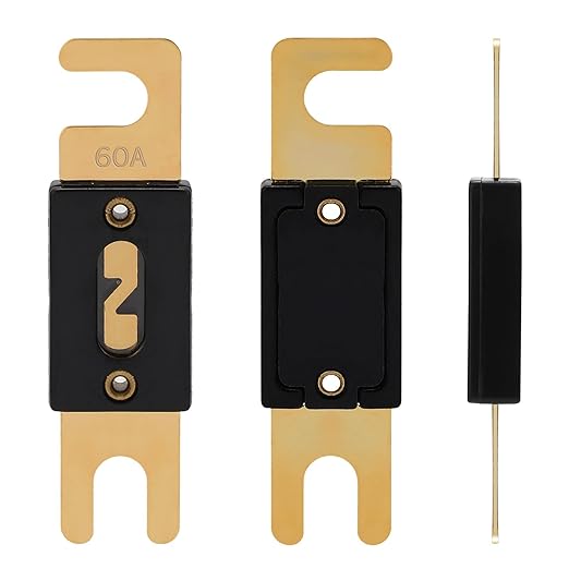 60A ANL Fuse 60 Amp Inline Blade Fuses 32V for Car Audio Inverter Automotive Stereo (Pack of 3 pcs)