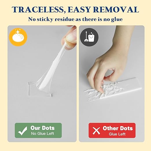 0.79" Double Sided Adhesive Dots, 75pcs Clear Mounting Putty No Residue, Easy to Peel Strong Sticky Tack for Wall Hanging, Crafts, Posters, Photos, DIY Projects