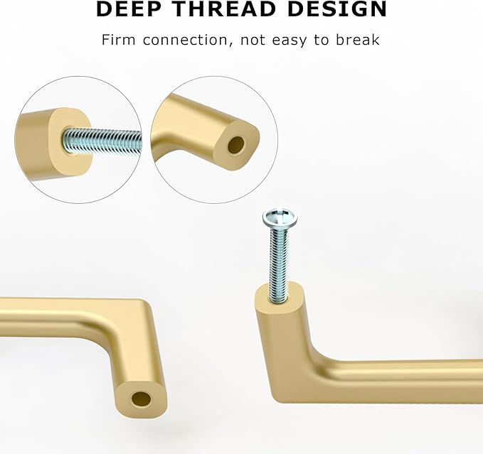 10 Pack 6.25 Inch Gold Cabinet Handles - Kitchen Hardware Pulls for Cabinets