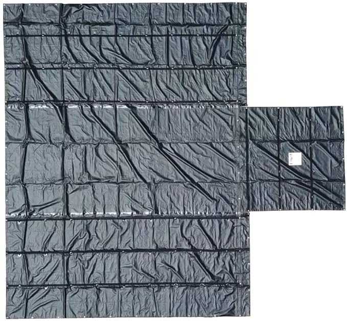 Mytee Products 28' x 27' Flatbed Trailer Lumber Tarp with 10 FT Drop - Heavy Duty Black 18 Oz Vinyl Waterproof Tarp for Truck/Trailers to Protect Cargo from Wind, Rain, Snow and Sun