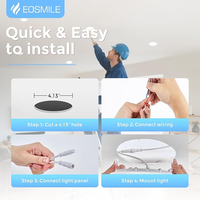 16 Pack 4 Inch 750LM Brightness, 5CCT Ultra-Thin LED Recessed Ceiling Light with Junction Box, Dimmable Canless Wafer Downlight, 9W, 120V,ETL FCC