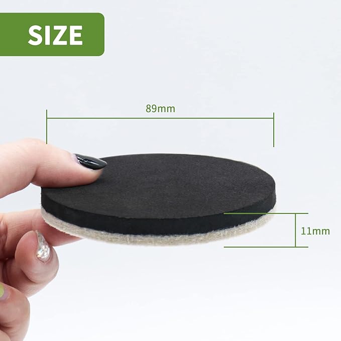 Furniture Sliders for Hardwood Floors 16 PCS - 3 1/2 inch Sliders for Moving Furniture – Felt Furniture Pads for Hardwood Floors