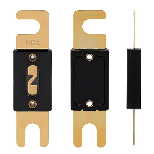 50A ANL Fuse 50 Amp Inline Blade Fuses 32V for Car Audio Inverter Automotive Stereo (Pack of 3 pcs)