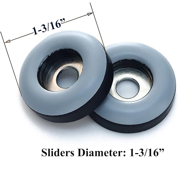 1-1/4" Screw on Furniture Glides Sliders-Furnigear PTFE (Teflon) Chair Leg Movers Sliders for Carpet and Hardwood Surface - Move Your Furniture Easy & Safely - Best Floor Protector (40pack)