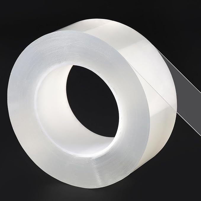 Transparent Weather Sealing Tape, Clear Draft Isolation Film Tape for Door Draft Stopper, Adhesive Tape for Doors, Windows and Shower Glass Gaps - No Residue (2 Inch x 16Ft)